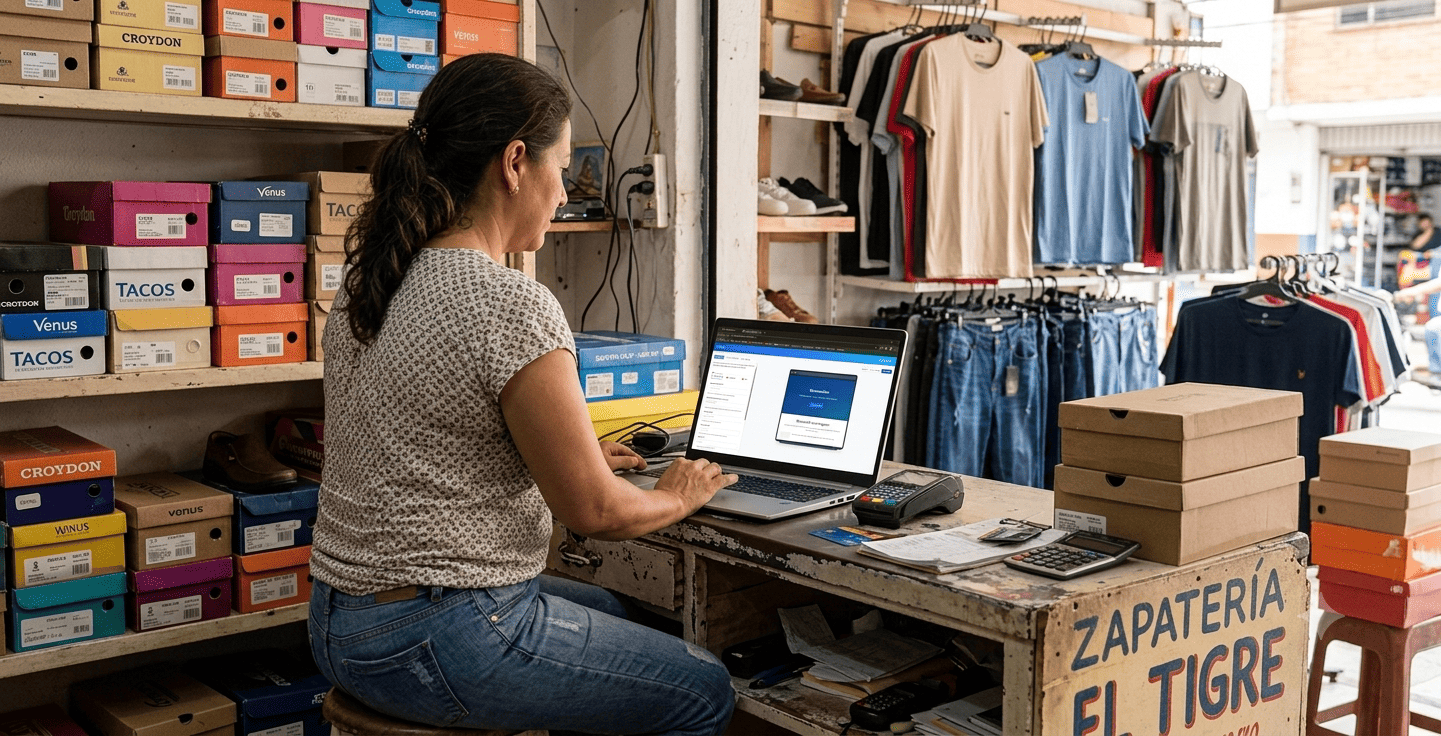 Emprendedora verificando su dominio